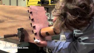 dry fit http://AskWoodMan.com/ In this video I finish chopping the pins using the time tested clamped board method. I then dry fit the 