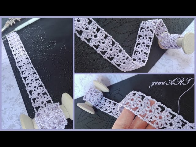 Easy to Crochet Lace Ribbon/Crochet Flower in the Box