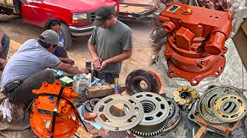 These Heavy-Duty Equipment Mechanics Know How to Repair an Excavator Swing Motor Assembly