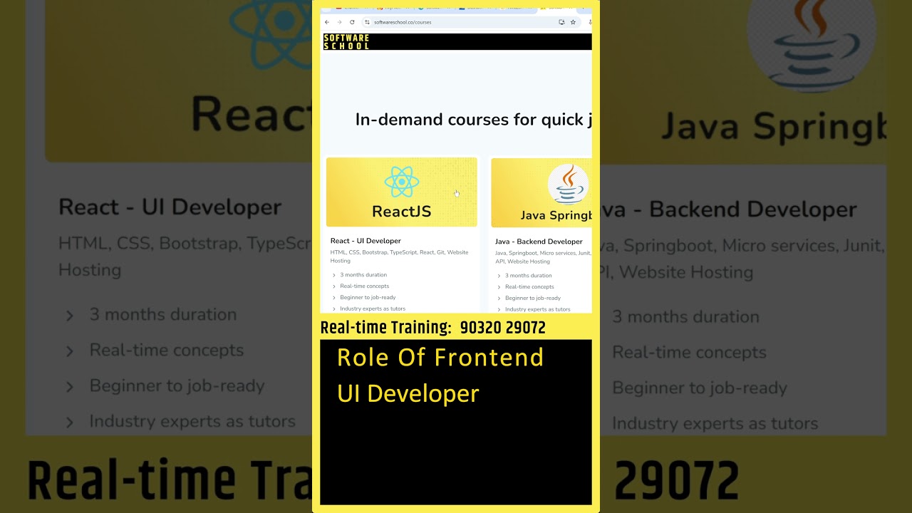 Frontend Developer Role Explained! What Do They Really Do? ReactJS Tutorial In Telugu #shorts
