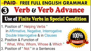 Position of Helping Verb | Position & Function of Wh Words | Position of Not | By Sumit Sir