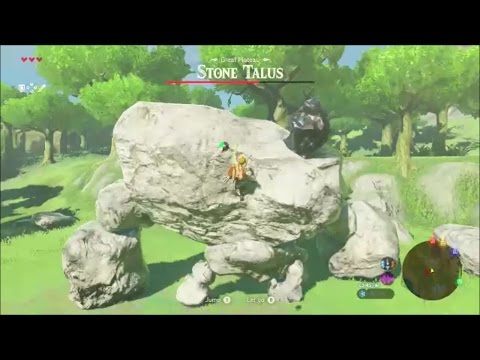 The Legend Of Zelda Breath Of The Wild Stone Talus Boss Battle