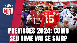 PROJEÇÕES NFL 2024: OS PALPITES PARA AS CAMPANHAS DOS 32 TIMES