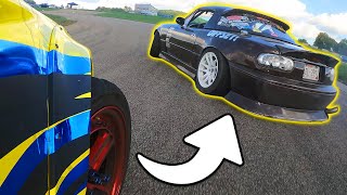 This Low Power Miata Drifts with Pro Drift Car!