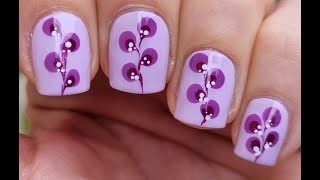 Purple Floral NAILS - Drag Marble NAIL ART Tutorial For Beginners - DIY Manicure