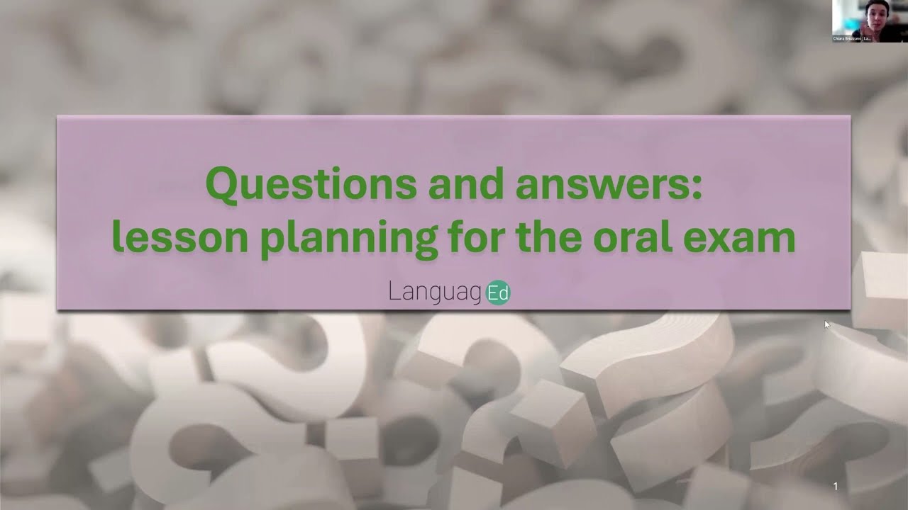 Lesson planning for the oral exam AB24, AB25, BB02: Questions and answers