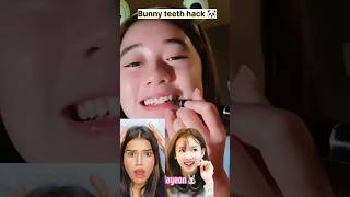 "Bunny teeth hack 😱#youtubeshorts #shorts #viralvideo #hack #makeuphacks