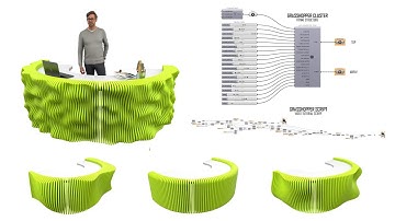 Rhino 8 Grasshopper Parametric Desk Array Architecture Script & Cluster