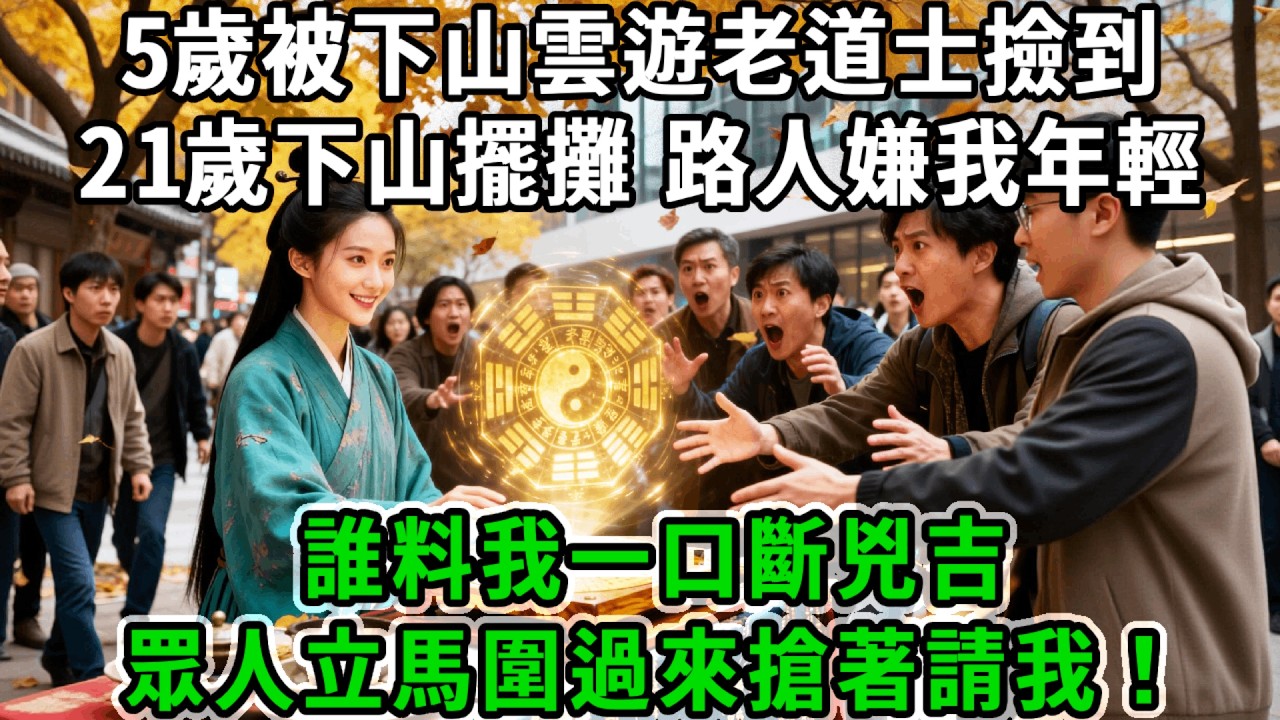 5歲被下山雲遊老道士撿到，跟著學風水看香、擺羅盤，21歲下山擺攤，路人嫌我年輕沒閱歷，寧願找隔壁裝病的假道士，誰料我一口斷兇吉眾人立馬圍過來搶著請我！#風起雲湧 #爽文