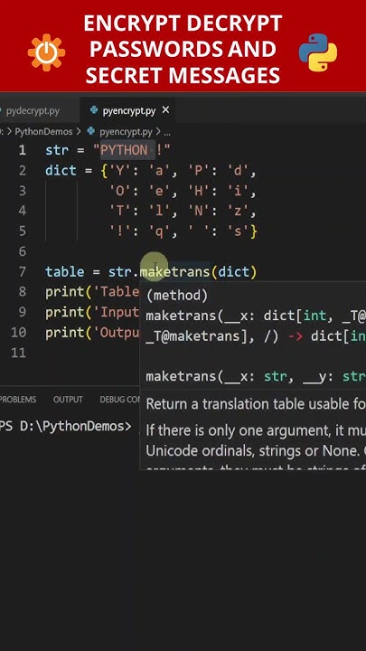 Coolest Python Feature | Encrypt and Decrypt Password, Message or Text ...