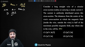 Consider a long straight wire of a circular cross-section (radius a) carrying a steady current I. Th
