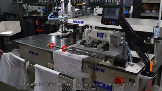 Fully Automatic Shirts Pocket Setter Sewing Unit 