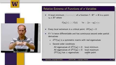 Mathematical Methods for Quantitative Finance – Relative Extrema of Functions of Several