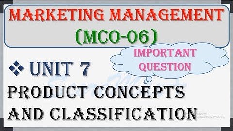 MCO-6 II Unit-7 II Product Concepts and Classification II @Score_Max