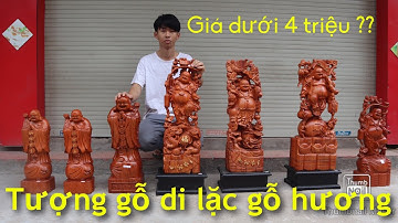 Tượng gỗ: Di Lặc Ngũ Phúc vác cành đào gỗ hương đẹp nhất | Mẫu di lặc để bàn | xưởng_tượng_gỗ