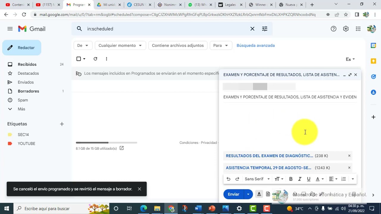COMO MODIFICAR O EDITAR UN CORREO PROGRAMADO DE GMAIL