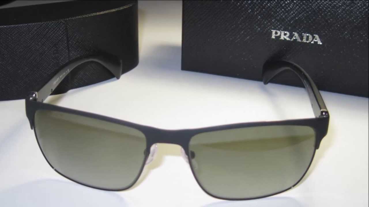 schudden helper Ritueel Prada SPR51O FAD-3M1 Matte Black Square Sunglasses - YouTube