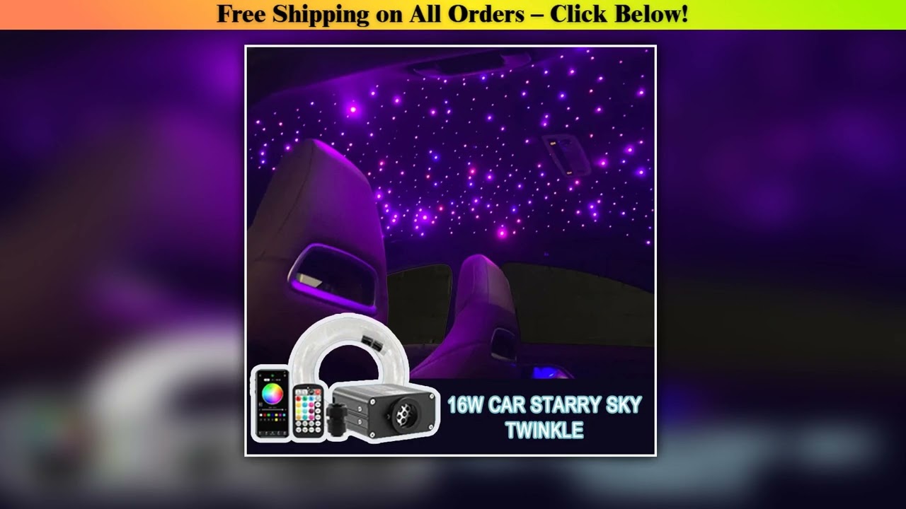 16W Twinkle Starry Sky Car Star Ceiling  Light  Fiber Optic Light Led  Star Roof Interior