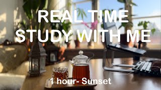Real time STUDY WITH ME (no music): 1h motivation, Background noise, Productive, No break/pomodoro