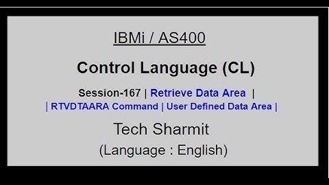 Retrieve Data Area in cl program  | RTVDTAARA command in cl Program | Basics of Data Area  | IBMi |