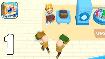 Laundry Rush Idle Game - Part 1 Laundry Rush Manager Shop - Gameplay Walkthrough(iOS, Android)