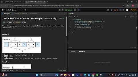 LeetCode 1437 – Check If All 1’s Are at Least K Places Away