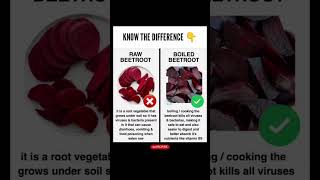 raw vs boiled beetroot - know the difference! 🍠🔍 #shorts #nutrition