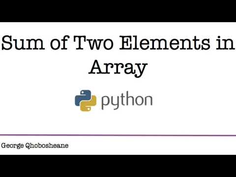 Python Sum of Two Elements in Array