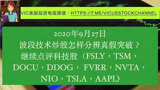 怎样辨别股票的真假突破？继续科技股点评（FSLY，DDOG，DOCU，FVRR， NVTA，NIO， TSLA，AAPL）