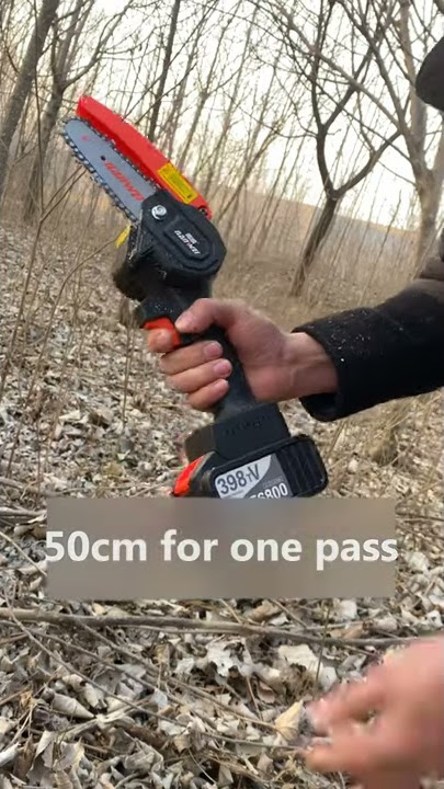21V Mini Cordless Chainsaw 4-Inch Electric Brushless Pruning Saw 2.0A Rechargeable Lithium Battery