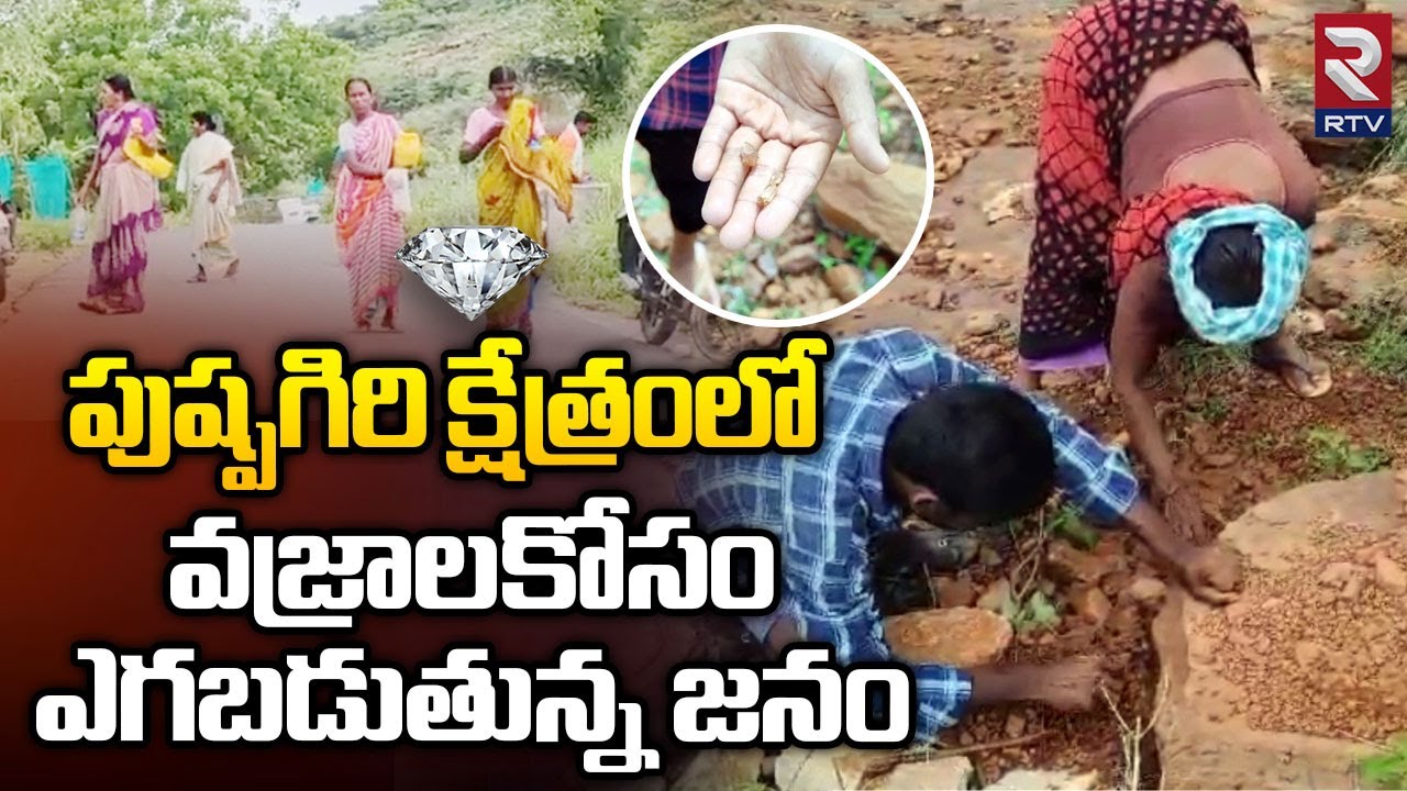 పుష్పగిరి క్షేత్రంలో వజ్రాలకోసం ఎగబడుతున్న జనం | Diamonds Found In Pushpagiri Temple | RTV Kadapa