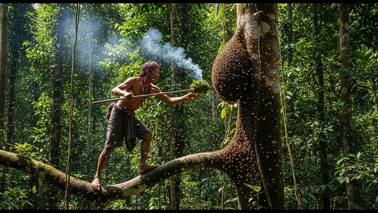 extreme wild honey hunt harvesting 2 honeycombs from a... Secrets to Safely Harvest Giant Wild Honey from Massive Bee Hives Using ...