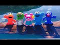 SESAME STREET Toys Log Ride and SWIMMING In The LAKE!!