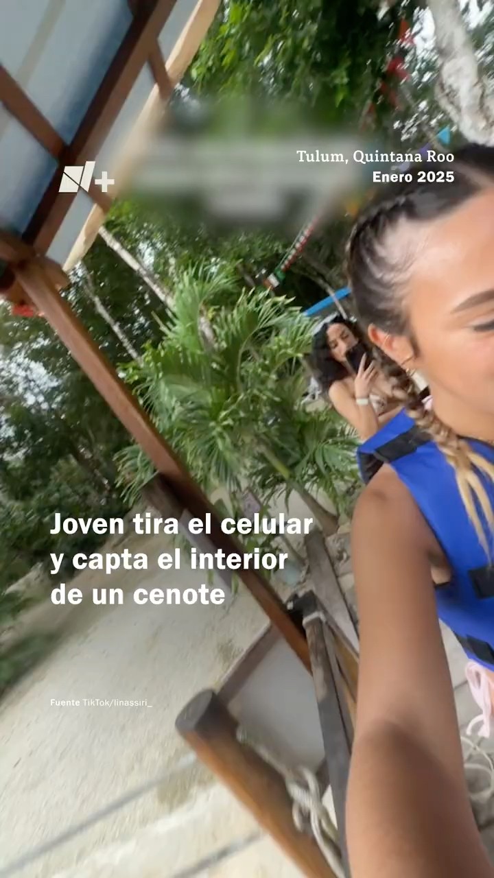 Joven tira el celular y capta el interior de cenote -N+ #shorts
