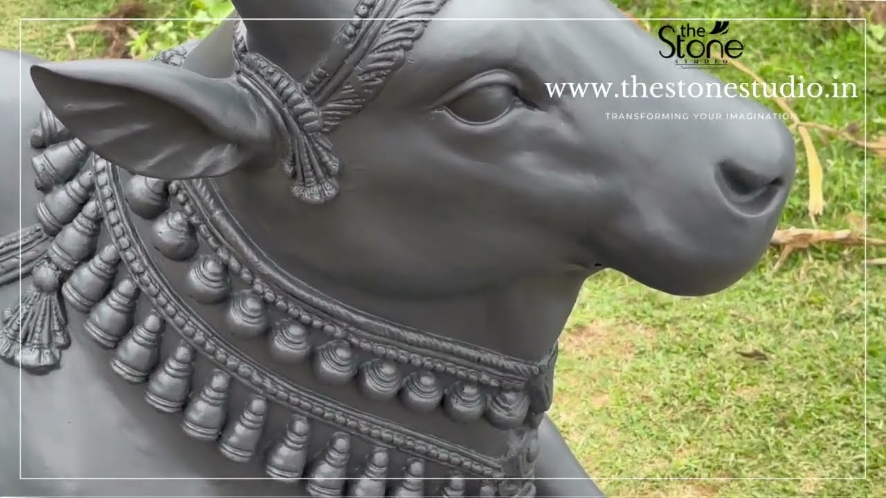 Big Black Nandi Statue 3ft, www.thestonestudio.in