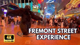 Fremont Street Experience￼! Las Vegas Walking Tour - 2024 Saturday Night [4K UHD]