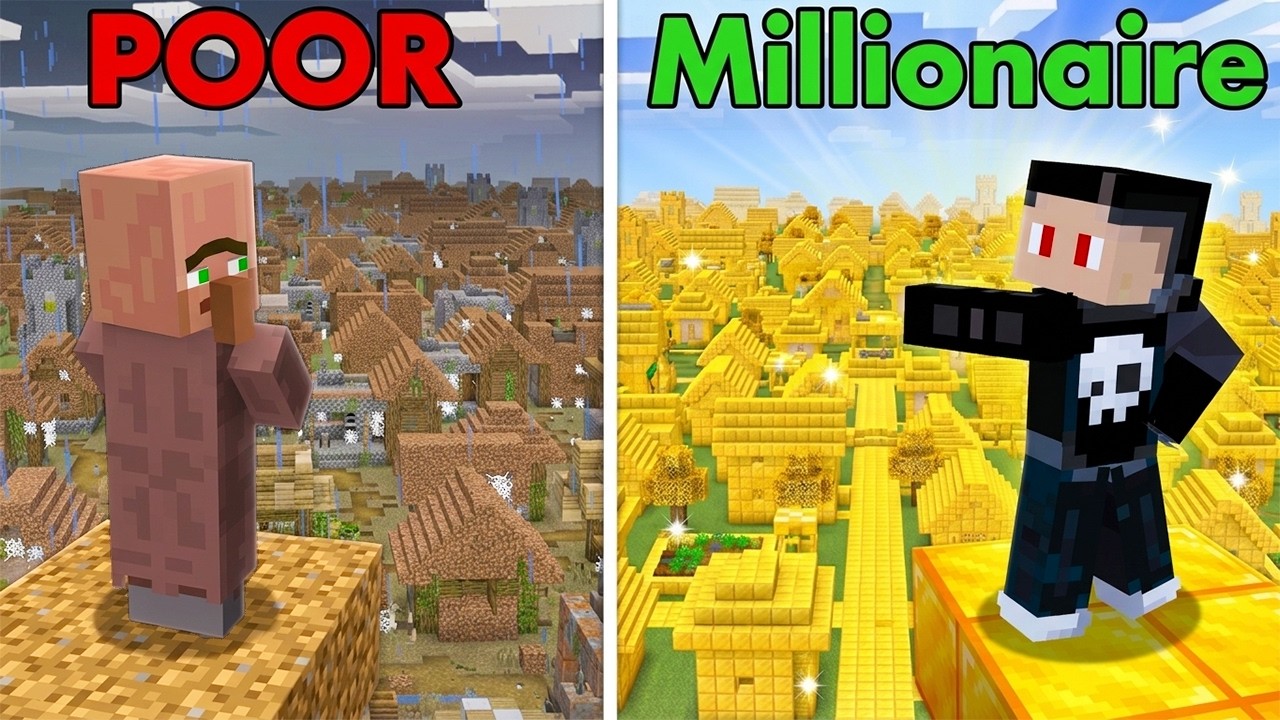 From POOR Village TO Millionaire Village in Minecraft!