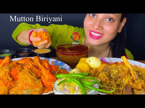 Eating 🔥 Spicy 🔥 Handi Mutton Biryani, Handi Chicken Biryani, Riata, Gravy | Lots Of Biryani Mukbang