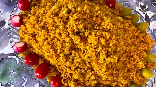 How to prepare vegetarian wheat semolina (طرز تهیه دمپخت بلغور گندم [گمنه ] گیاهی )