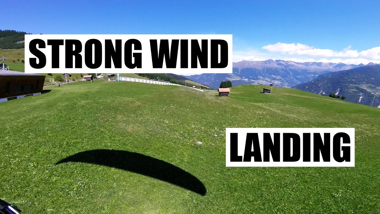 Strong wind landing on a paraglider