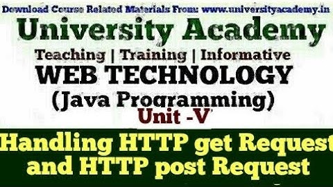 WT53:Servlet in Java| Servlet API|Handling HTTP get Requests|HTTP post Requests|Redirecting Requests