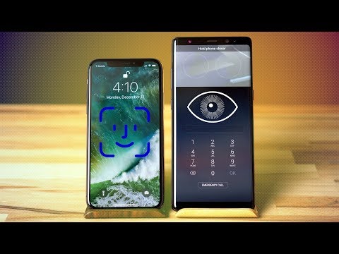 Face ID vs Iris Scanner  amp  Face Recognition - iPhone X vs Note 8