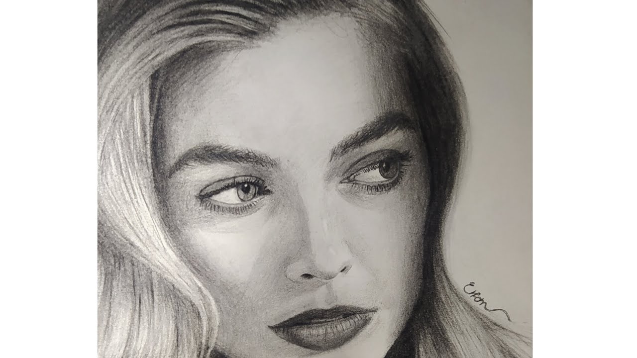 Portrait drawing - Margot robbie          