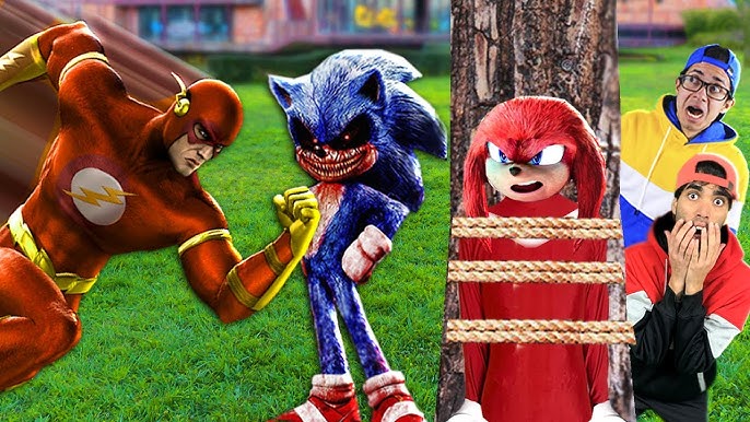 Pobi do #Sonic! Mal conheceu o #Knuckles e já levou porrada na