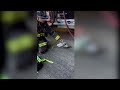 Feuerwehr in Oakland versorgt Taube mit Sauerstoff