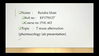 T maze alternations