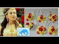 (हिन्दी में)How to Make Bridal Flower Jewelry From Cotton Buds For Haldi/Mehndi Function...