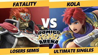 Domics Atomic Arena SSBU - Kola (Roy) Vs. Fatality (Ganondorf) Ultimate Losers Semis