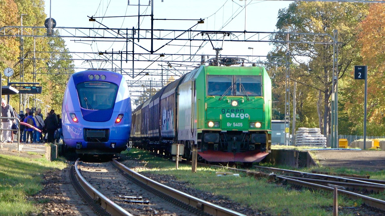 Trains in Perstorp (Sweden) during autumn 2025 - Reroutings of trains from the southern mainline