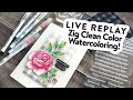 🔴 LIVE REPLAY! Zig Clean Color Marker Watercoloring with Reverse Confetti Peony stamps!